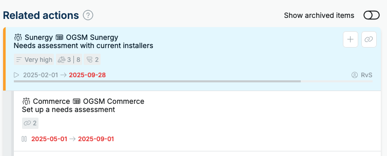 Add underlying action