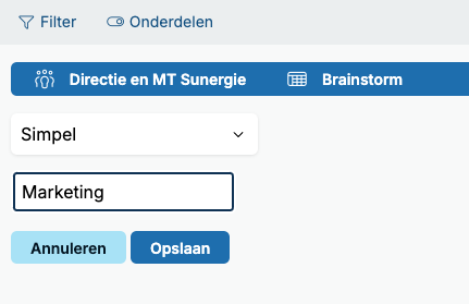 Onderwerp toevoegen aan brainstorm