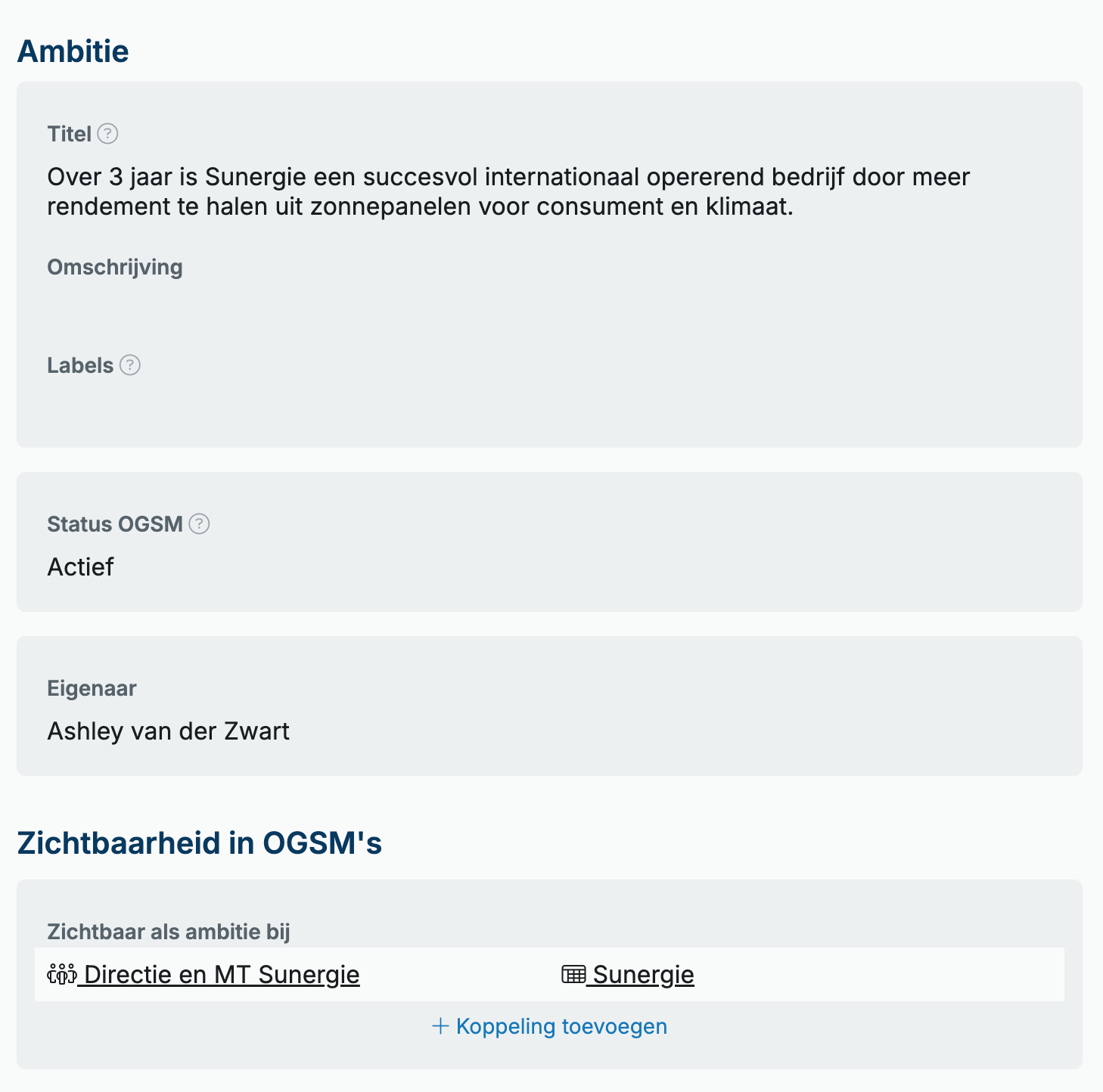 Details van de ambitie