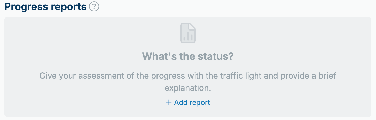 Guidance to add progress report