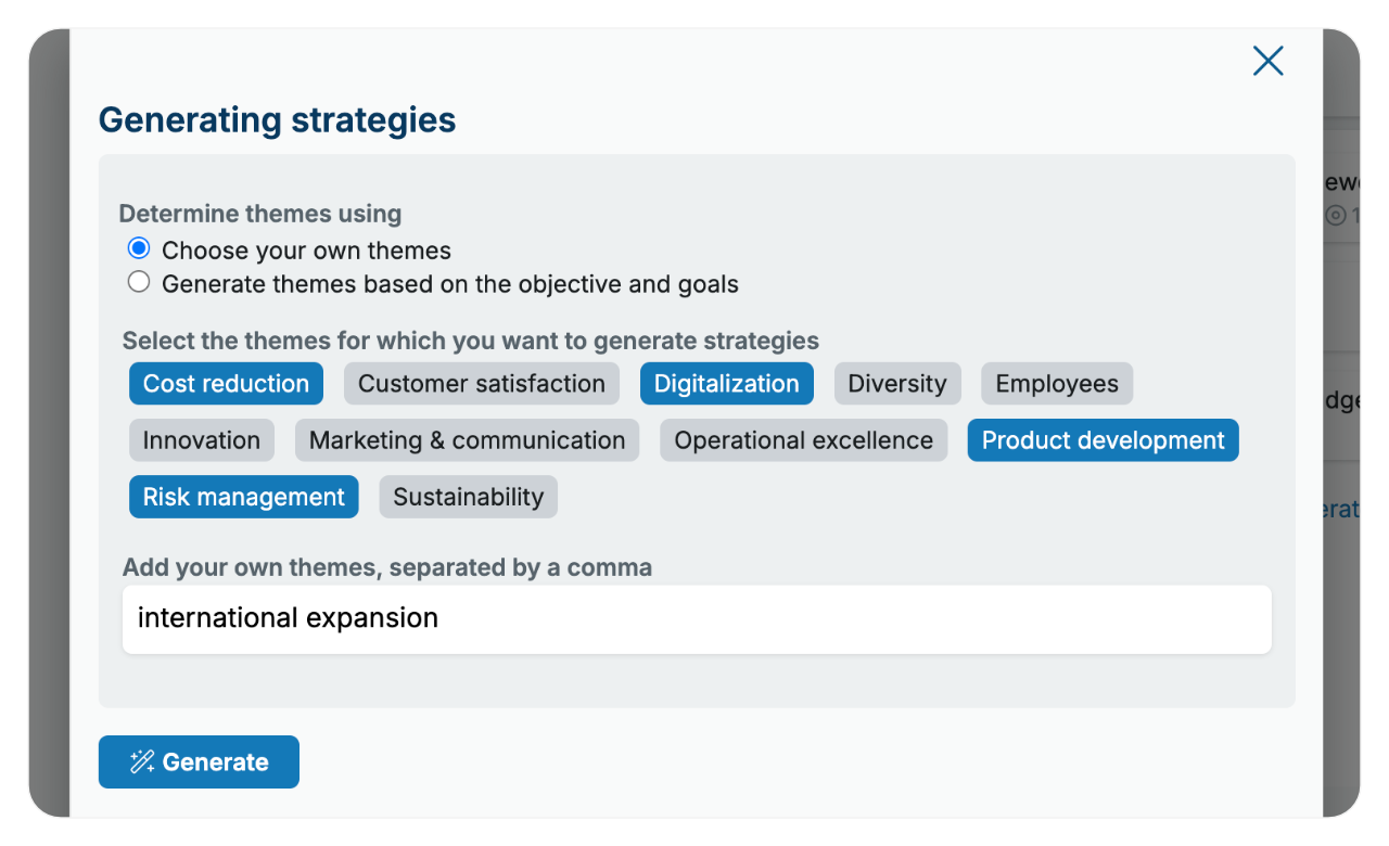 Generate OGSM strategy with AI