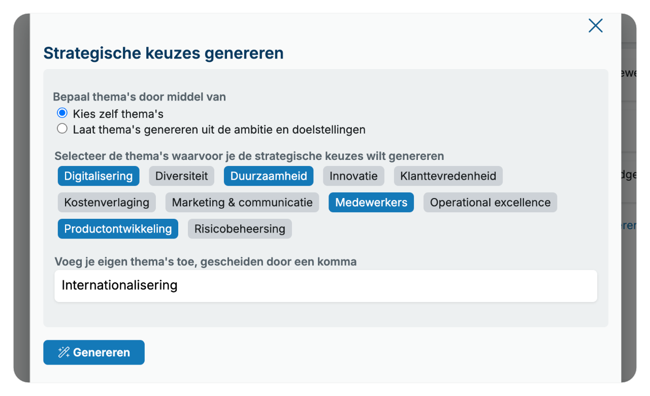 Genereer strategische keuzes in de OGSM met AI