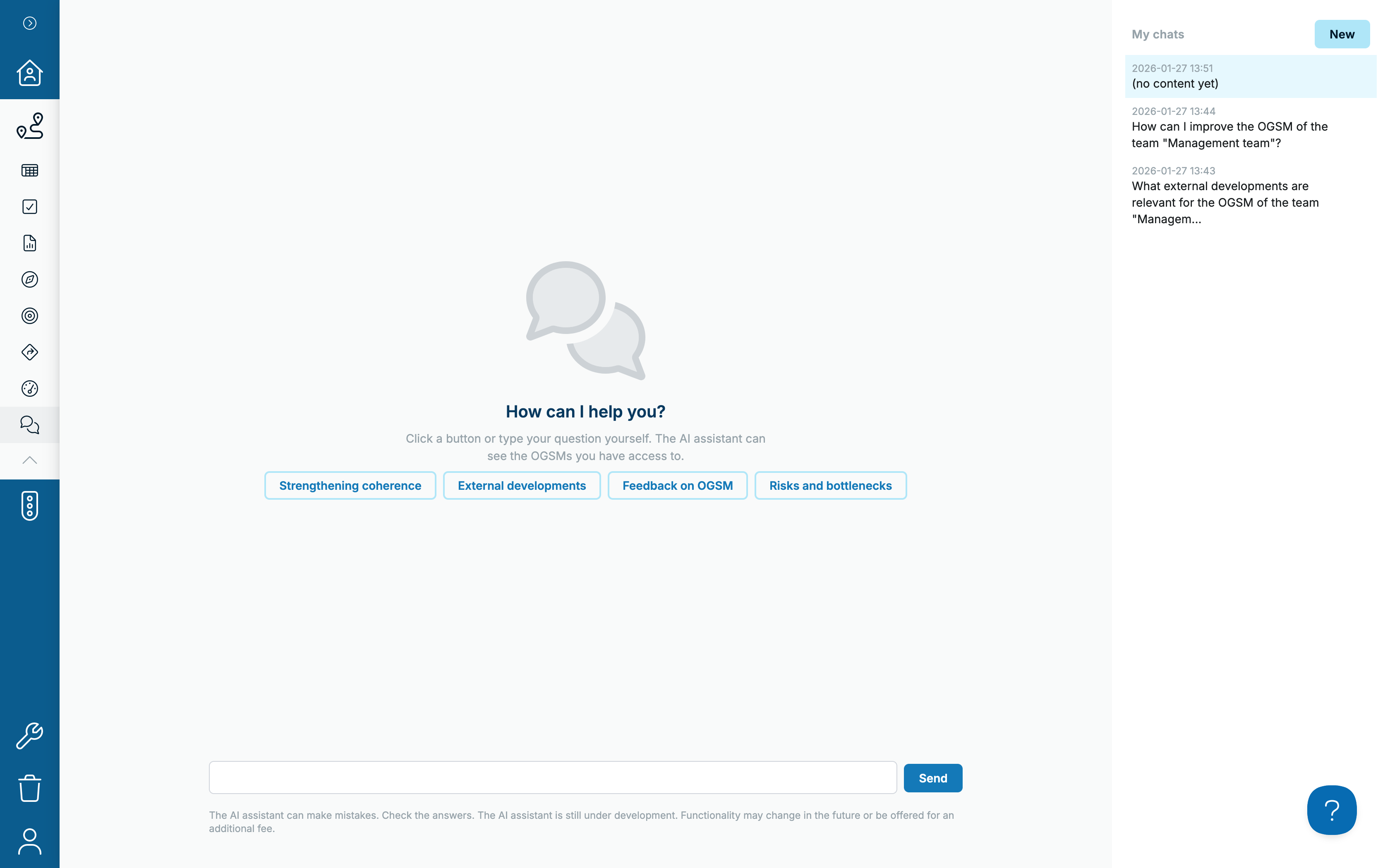 Suggestions to ask the AI assistant