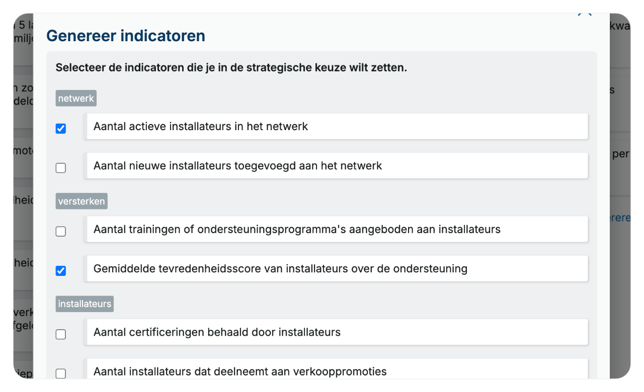 Genereer indicatoren in de OGSM met AI