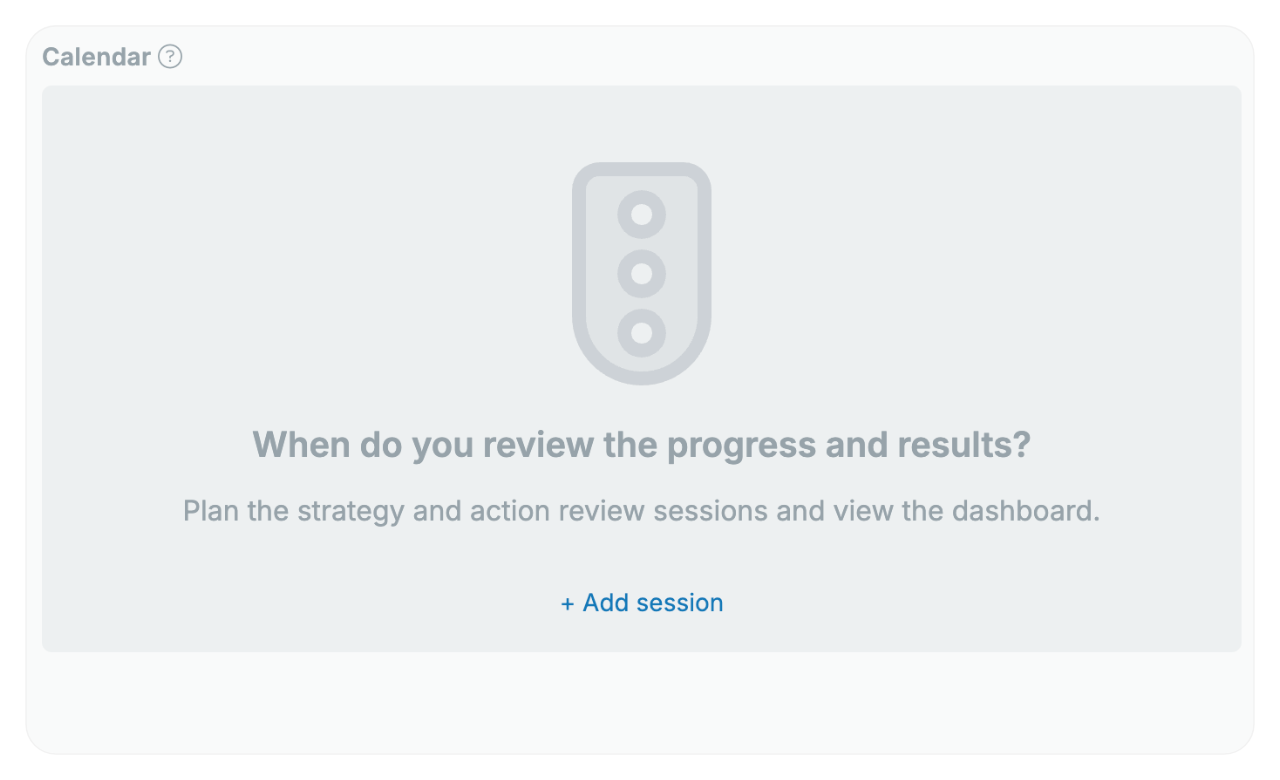 Schedule an action or strategy review session